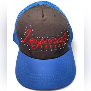 Legends Prevail Rhinestone Trucker Hat Blue and Red Cap - Brand New